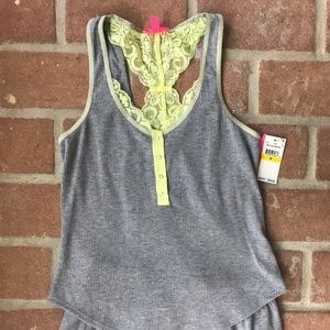 Ribbed & Lace Tank& Boxer Set by Betsey Johnson.